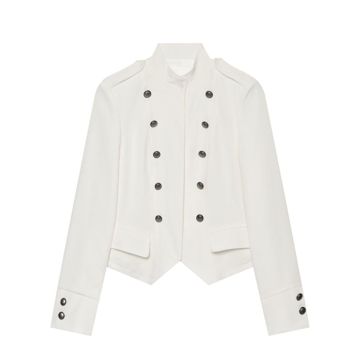 Chaqueta de Doble Botonadura con Cuello Mao