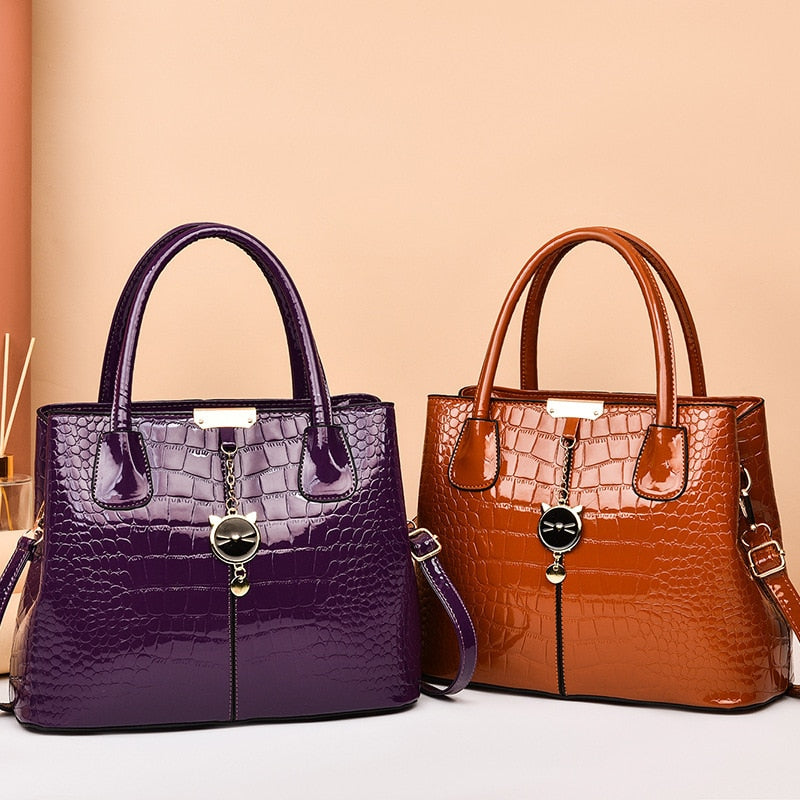 Bolso de Hombro de Piel Blanda Mujer Gran Capacidad Estilo Lujo