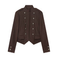 Chaqueta de Doble Botonadura con Cuello Mao