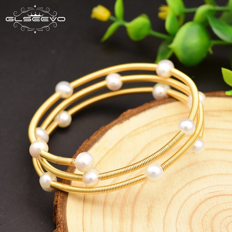 Pulsera de perlas de agua dulce ajustable
