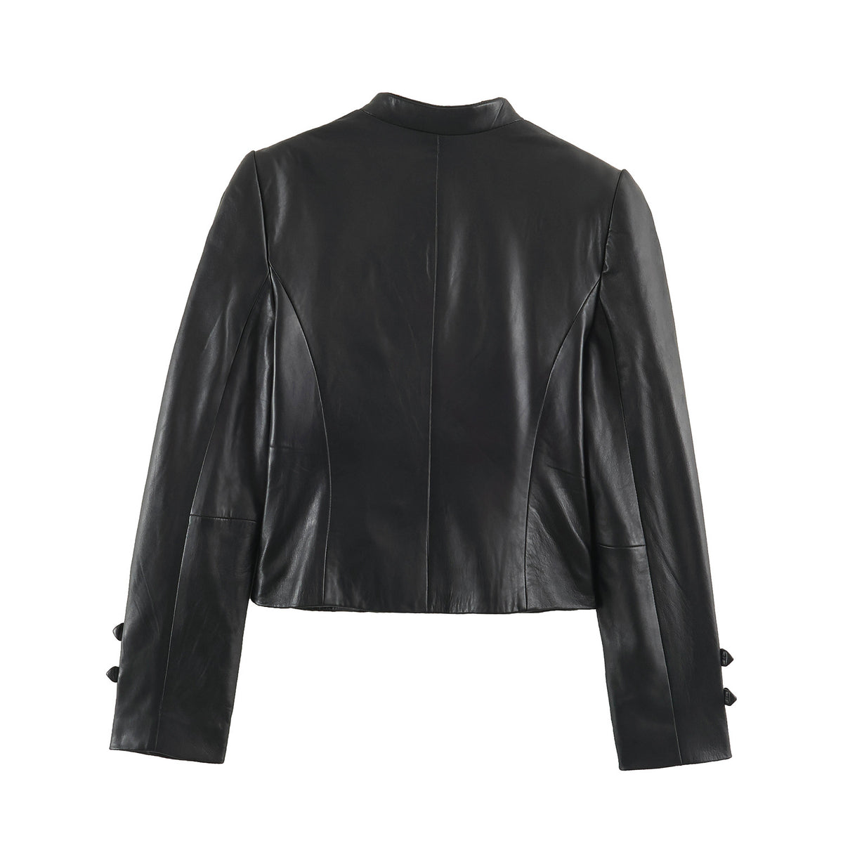 Chaqueta Efecto Piel con Cuello Mao para Mujer