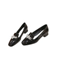 Zapatos de mujer con lentejuelas, punta redonda y tacón ancho