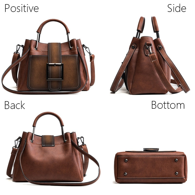 Bolso Tote Grande de Cuero — Bolso de Hombro y Bandolera para Mujer