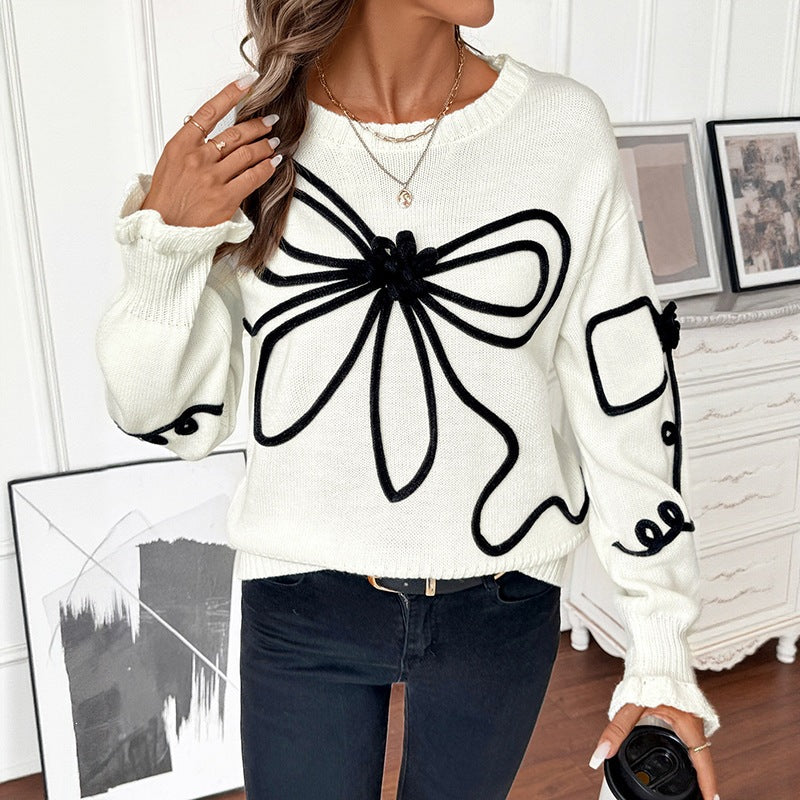 Jersey Pullover Holgado con Tejido Jacquard Texturizado