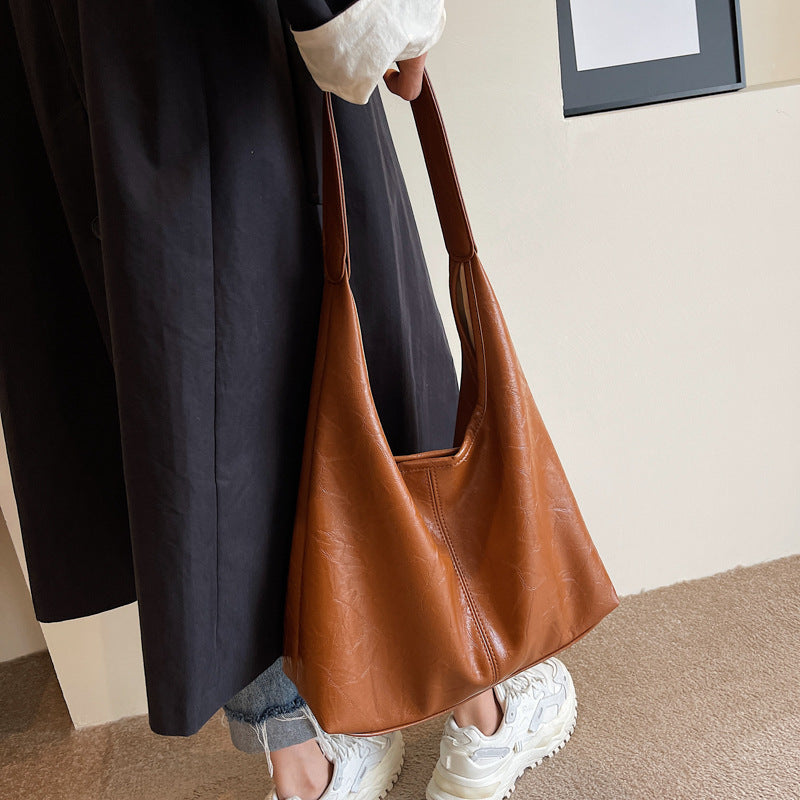 Bolso de hombro grande rojo vino de estilo vintage