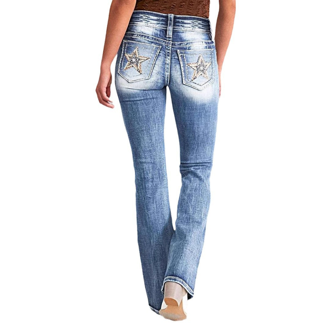 Vaqueros Bootcut con Bordado de Estrellas
