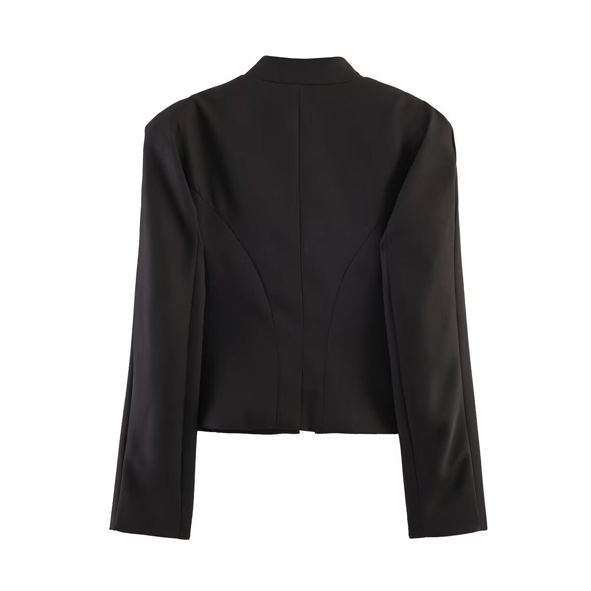 Chaqueta de Traje Slim Fit con Hombreras y Cierre de Gancho Metálico