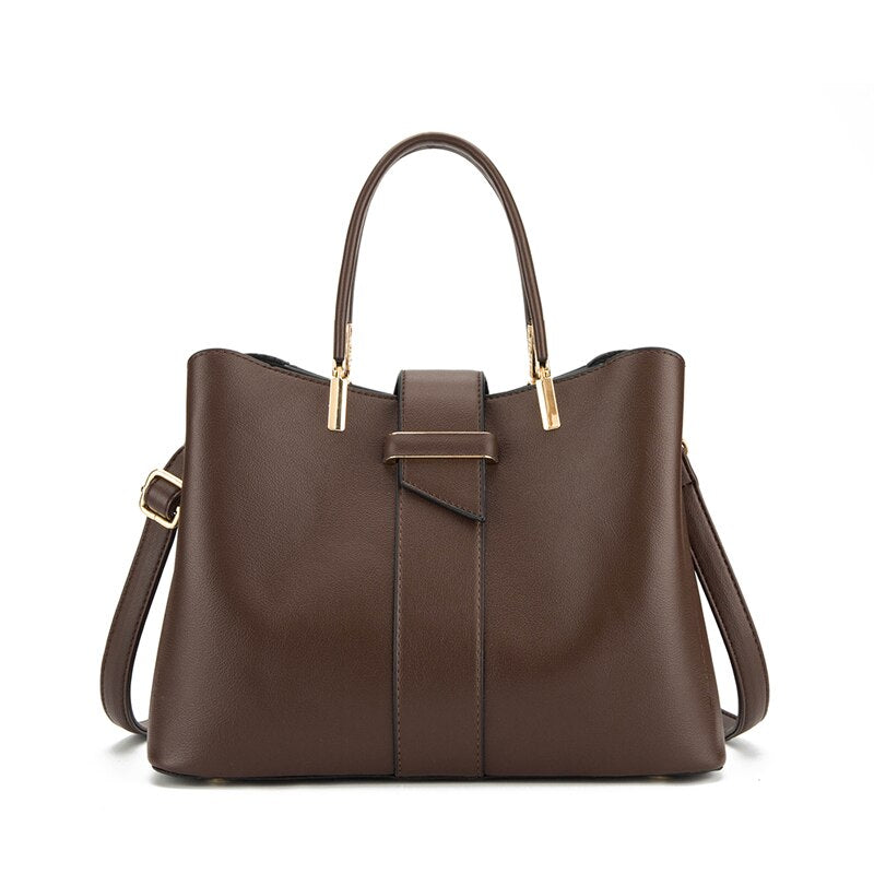 Bolso Messenger de Piel PU Color Sólido Estilo Retro Mujer