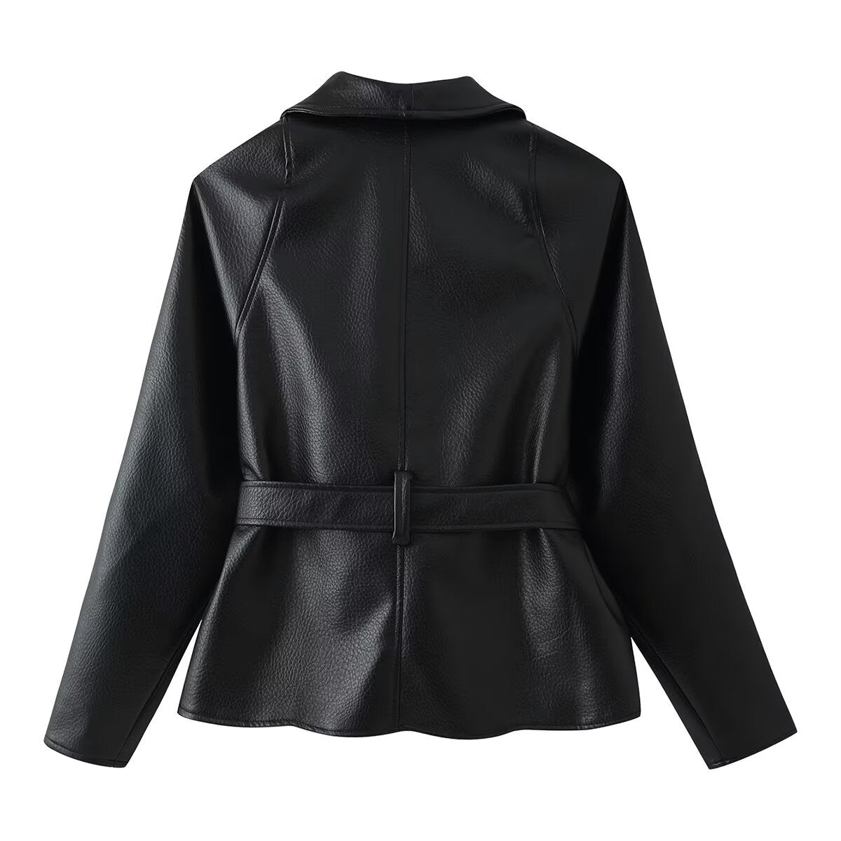 Chaqueta con Cinturón y Cuello Destacado
