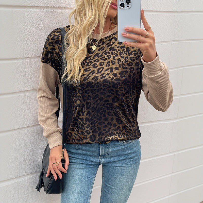 Sudadera Vintage de Manga Larga con Cuello Redondo para Mujer