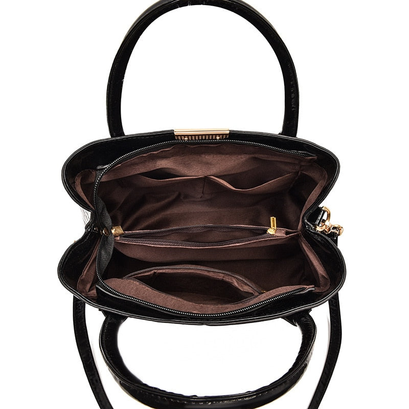 Bolso de Hombro de Piel Blanda Mujer Gran Capacidad Estilo Lujo