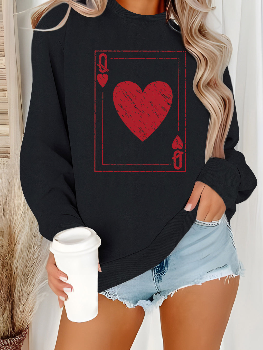 Sudadera holgada de terciopelo
