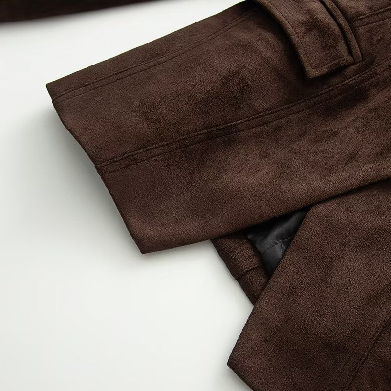 Chaqueta de Manga Larga con Cuello de Solapa