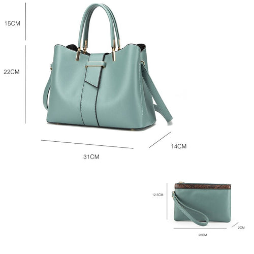 Bolso Messenger de Piel PU Color Sólido Estilo Retro Mujer