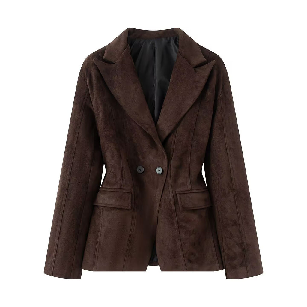 Chaqueta de Manga Larga con Cuello de Solapa