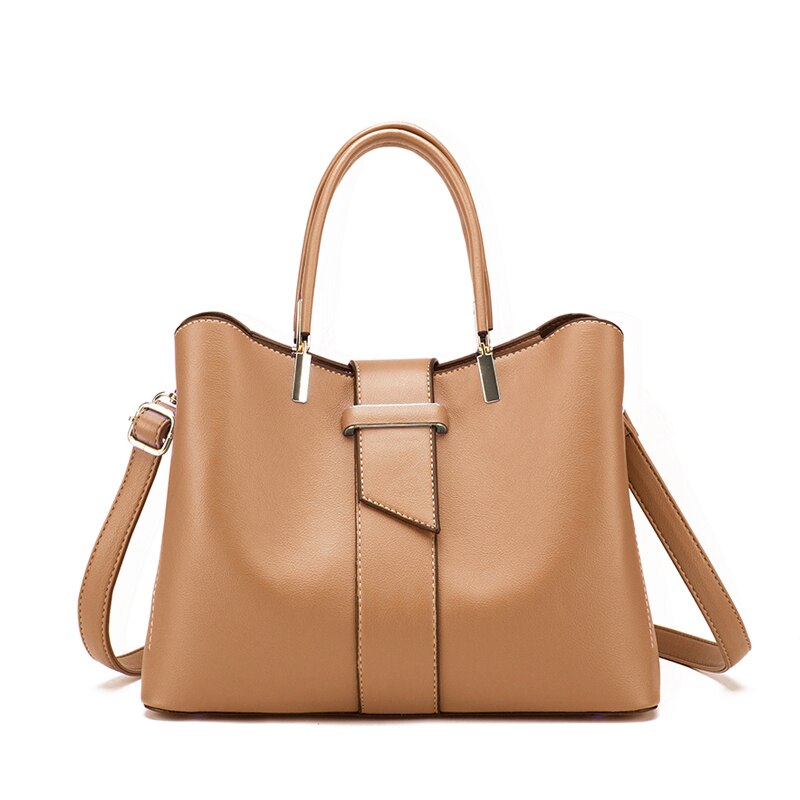 Bolso Messenger de Piel PU Color Sólido Estilo Retro Mujer