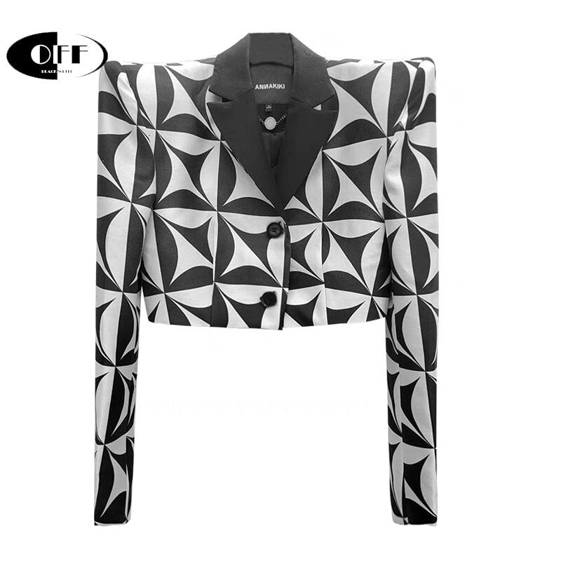 Americana de mujer con estampado geométrico