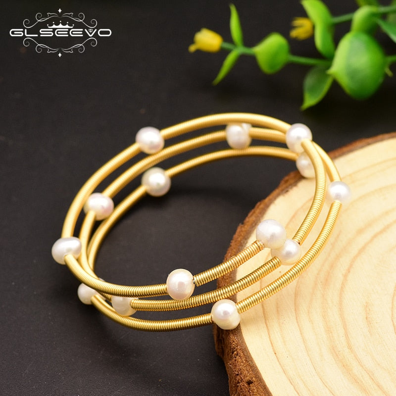 Pulsera de perlas de agua dulce ajustable