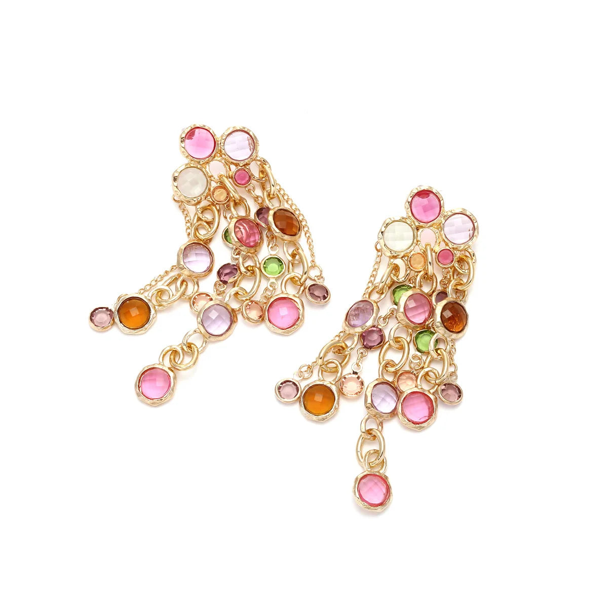 Pendientes Largos Vintage de Cristal de Imitación con Borlas — Joyería de Fiesta