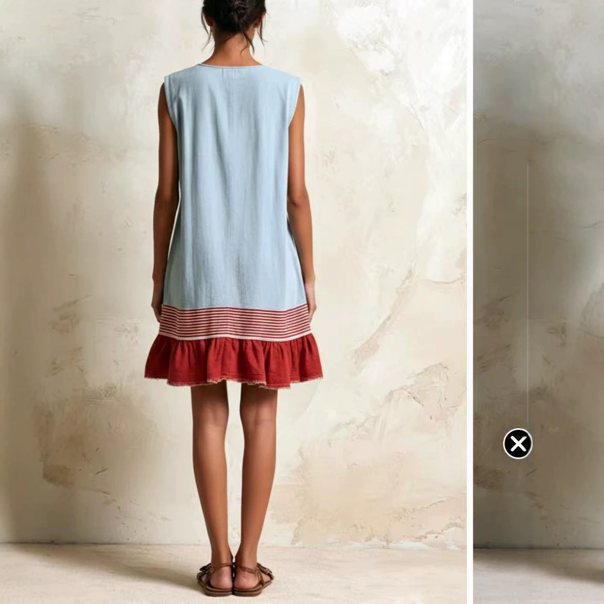 Vestido Largo Ajustado con Volantes y Escote en U Estilo Vacaciones