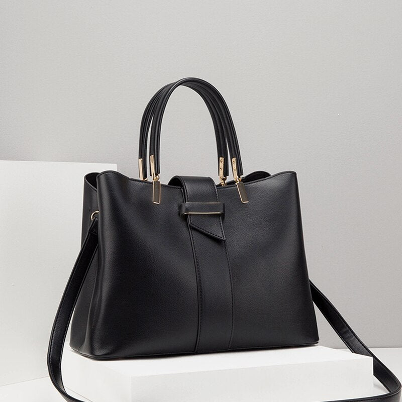 Bolso Messenger de Piel PU Color Sólido Estilo Retro Mujer