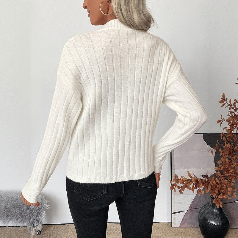 Cárdigan de Punto Liso Elegante — Chaqueta Estilo Oficina para Mujer