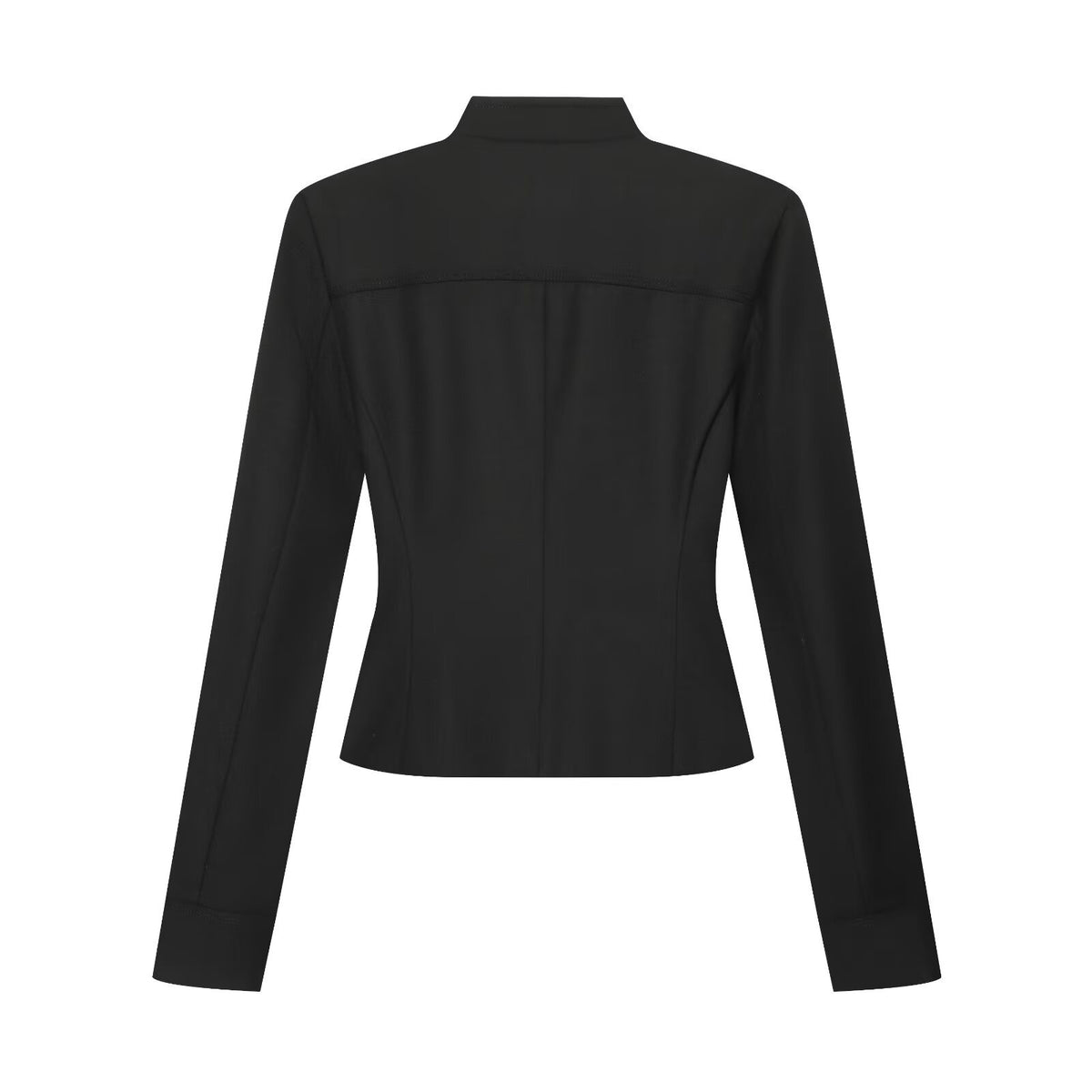 Chaqueta de Manga Larga con Cuello Mao, Cremallera y Doble Fila de Botones