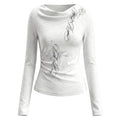 Camisa de Manga Larga con Pinzas Laterales y Corte Slim para Mujer