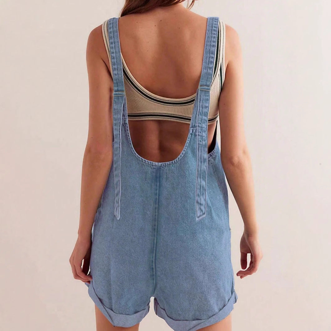 Short Peto Vaquero Holgado para Mujer