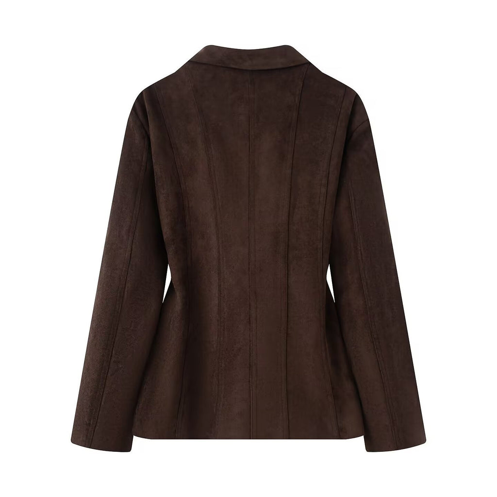 Chaqueta de Manga Larga con Cuello de Solapa