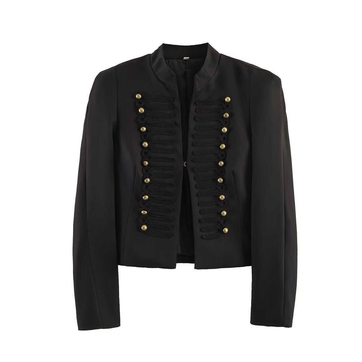 Chaqueta de Traje Slim Fit con Hombreras y Cierre de Gancho Metálico