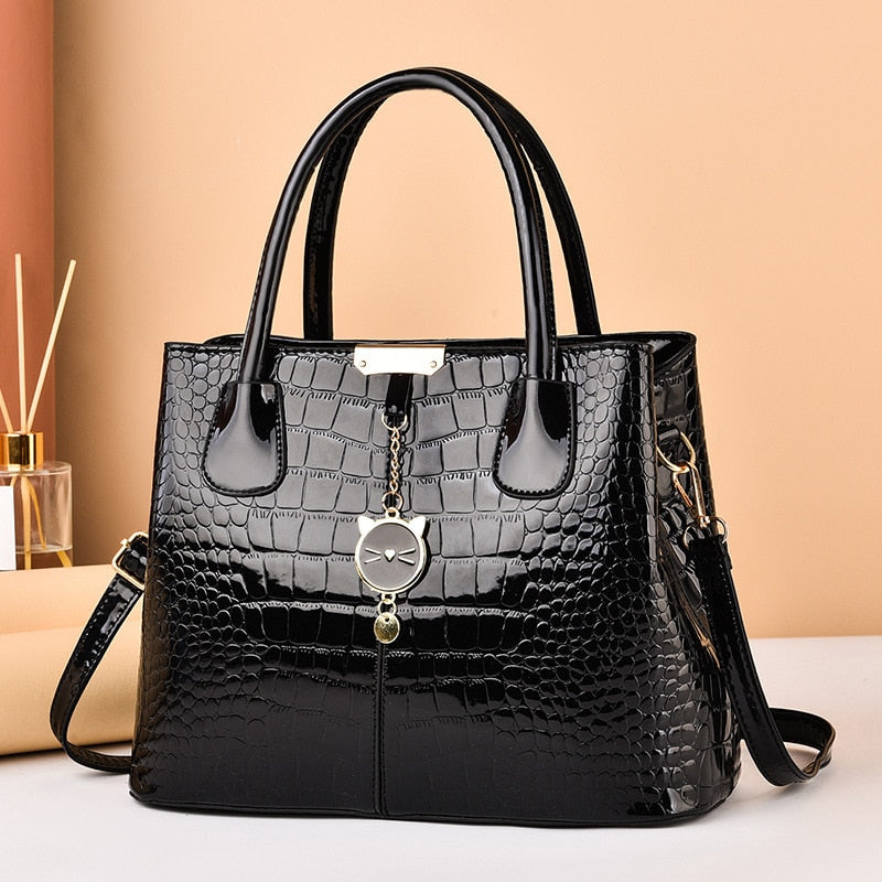 Bolso de Hombro de Piel Blanda Mujer Gran Capacidad Estilo Lujo