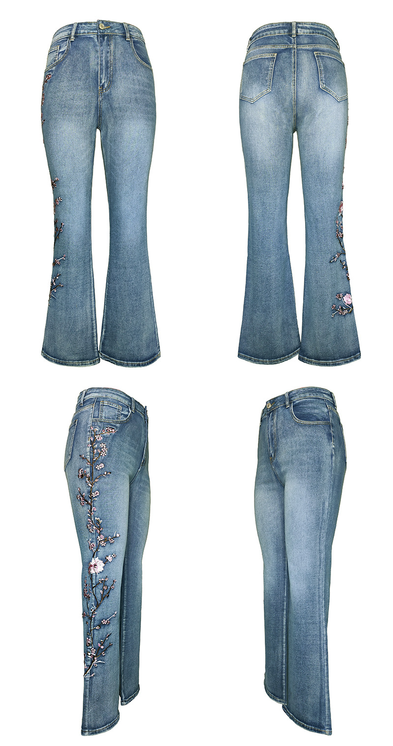Pantalón Vaquero Acampanado Vintage Talle Alto Elástico Slim Fit
