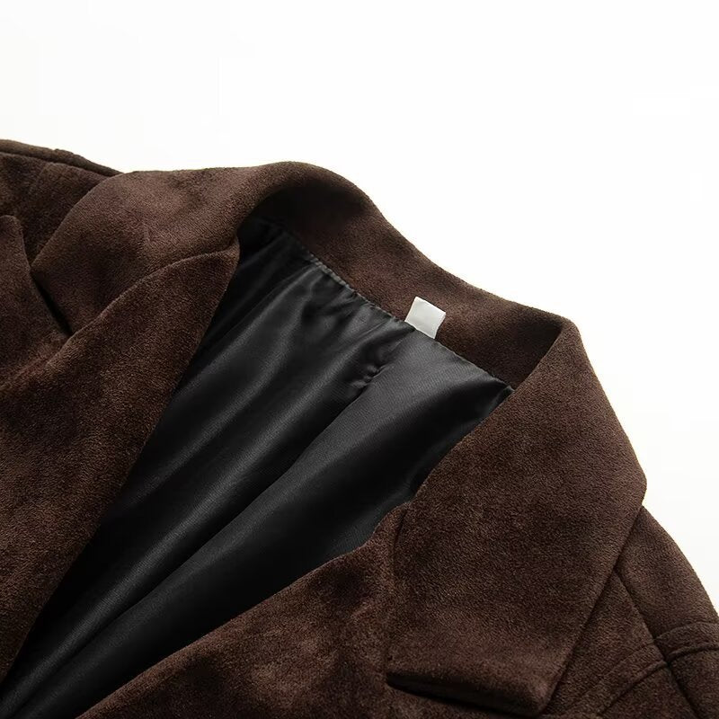 Chaqueta de Manga Larga con Cuello de Solapa