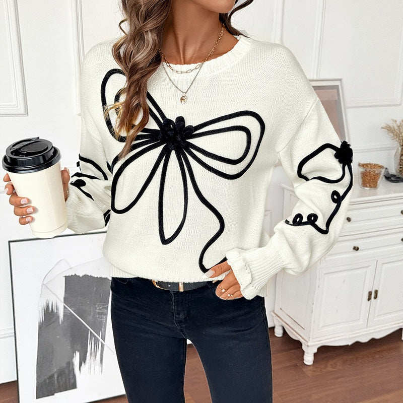 Jersey Pullover Holgado con Tejido Jacquard Texturizado