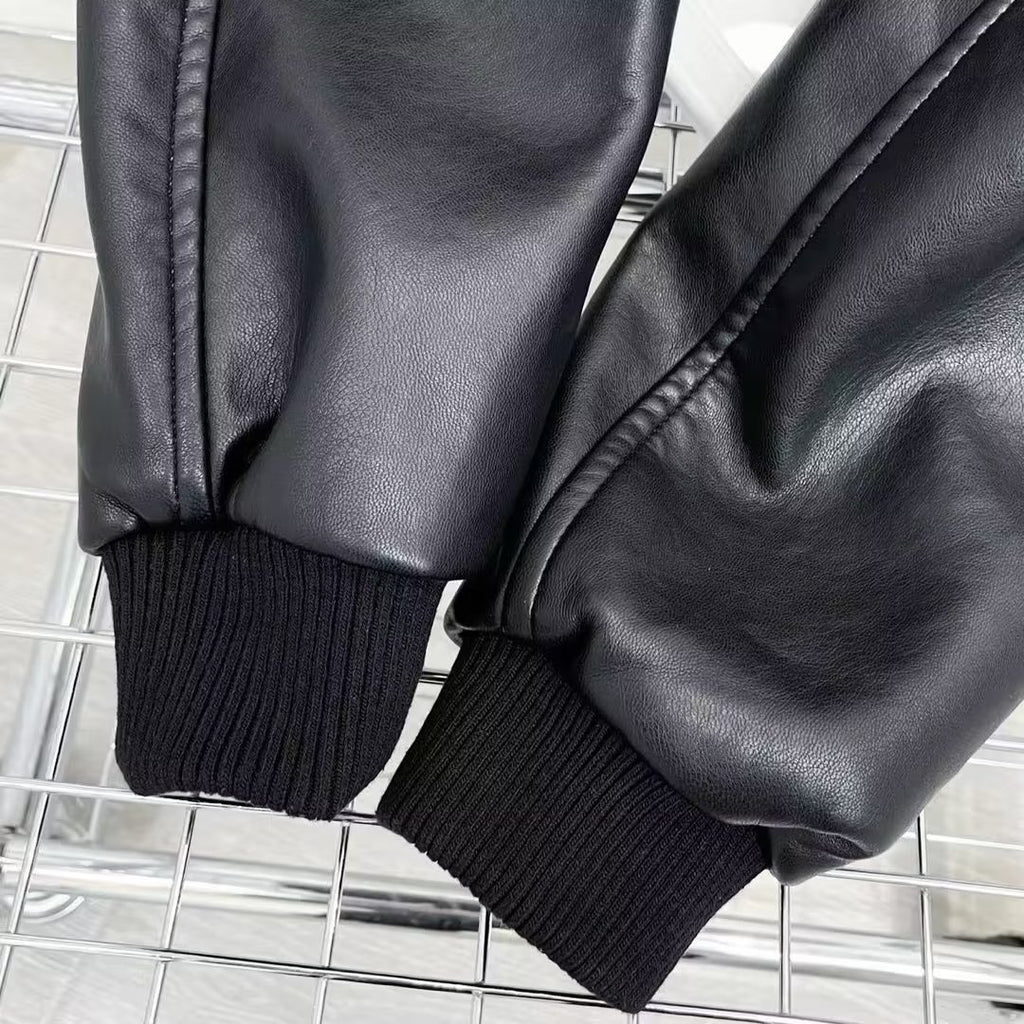 Chaqueta de Polipiel para Mujer con Cremallera, Estilo Aviador Y2K y Manga Larga