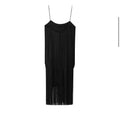 Vestido Lencero con Flecos y Espalda Descubierta — Vestido Boho Sexy con Borlas